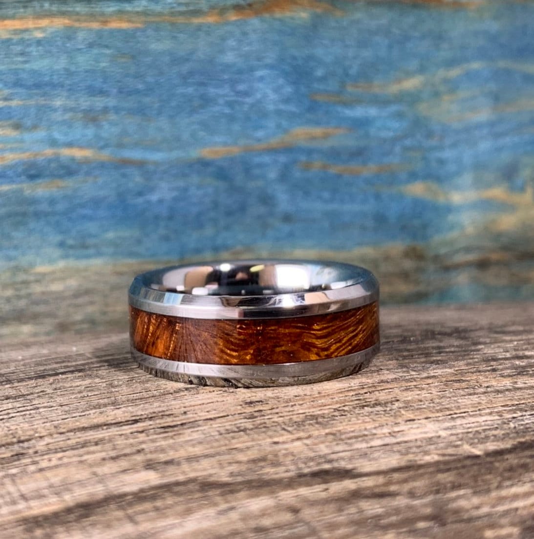 Tungsten Ring- Ironwood Tungsten Carbide Ring- Men's wedding Band