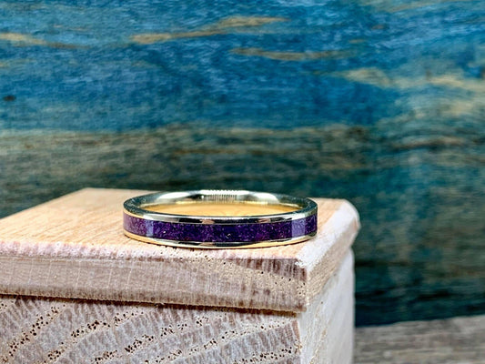 Gold Ring With Sugilite -  Wedding band - Personalized Ring - Engagement Ring