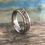 Meteorite Dinosaur Bone Ring for Men – Titanium Wedding Band - Engraved