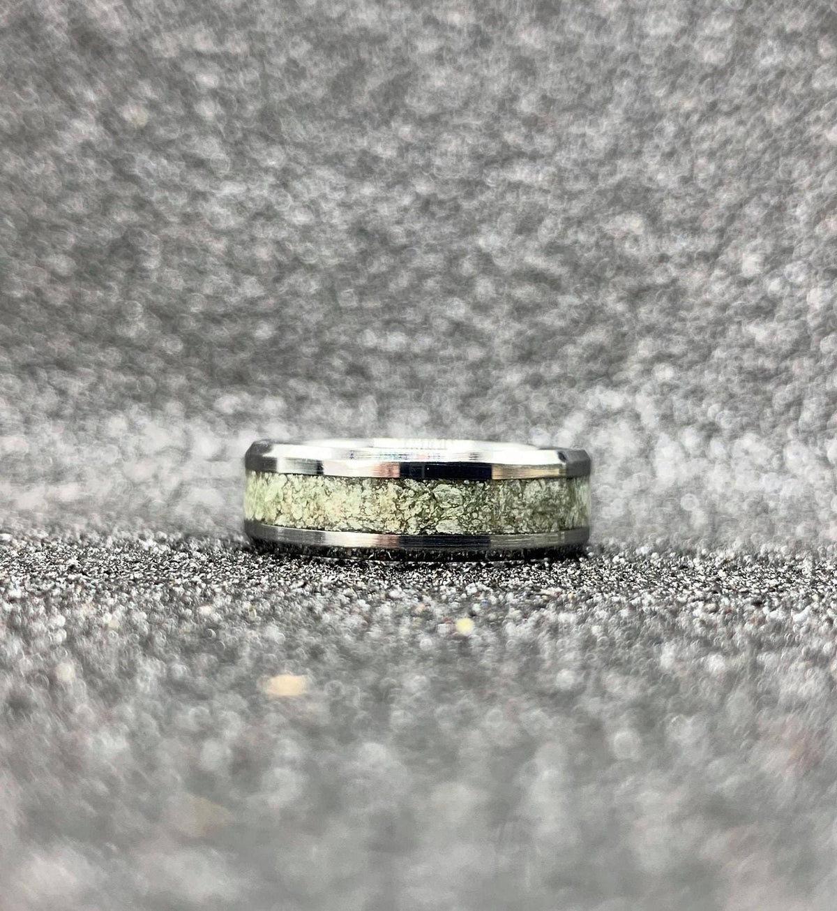 Jade Tungsten Ring - Custom 6mm Men's Wedding Band with Inlay