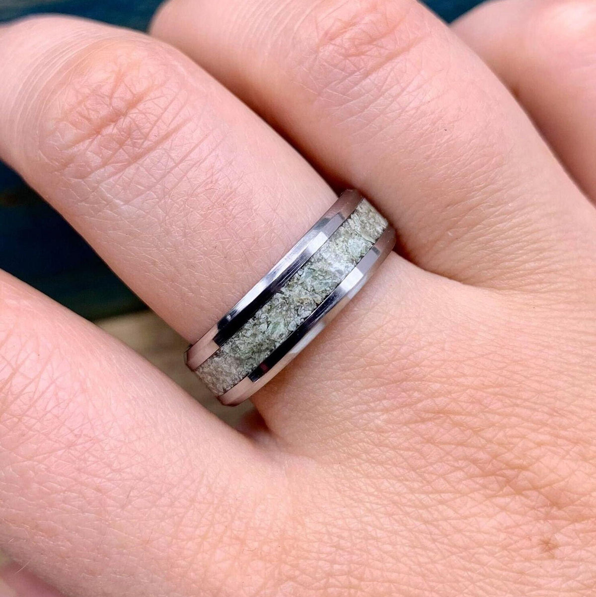 Jade Tungsten Ring - Custom 6mm Men's Wedding Band with Inlay