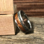 Mens Meteorite Ring - Titanium with Brazilian Wood Inlay - Wedding Band