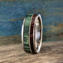 Mens Wedding Band with Guitar String Inlay and Rosewood