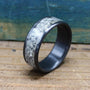 Black Titanium Ring for Him - Custom Granite Wedding Band - Engraved