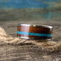 Titanium Ring Men - Custom Turquoise Wood Wedding Band