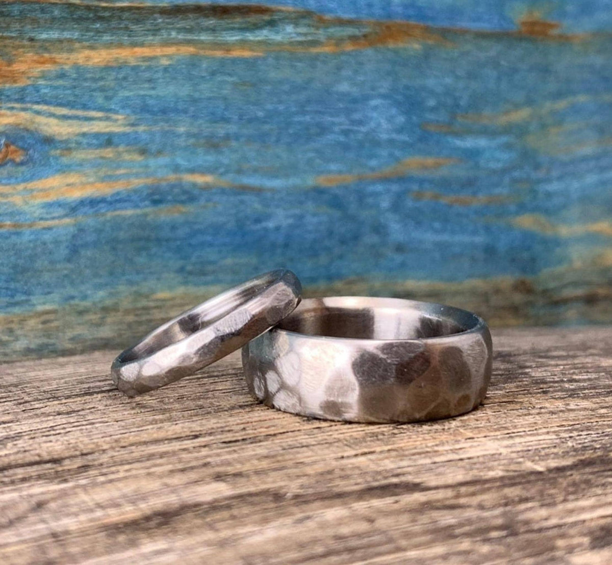 Wedding Bands Set - Titanium His and Hers Rings with Free Engraving