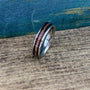 Rose Gold Wedding Band with Rosewood Inlay - Titanium Ring - Engraved