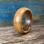 Whiskey Barrel Ring, Rustic Wooden Wedding Band Made from Reclaimed Oak