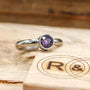 custom made amethyst titanium wedding engagement ring for women