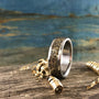 Men's recycled gold titanium wedding band from RobandLean's rings, featuring a 3.5mm eco-friendly design with a sleek finish.