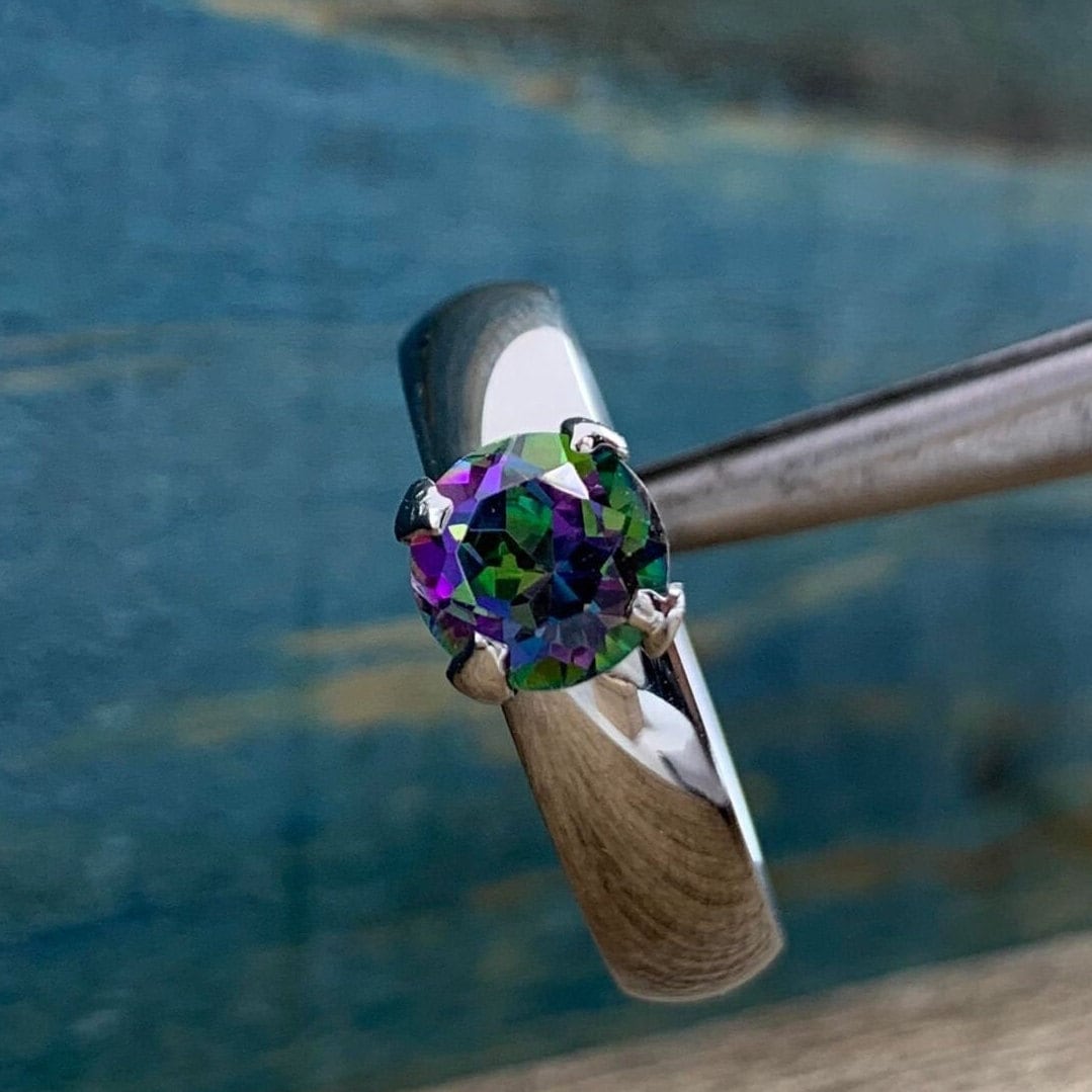 Mystic Topaz Engagement Ring